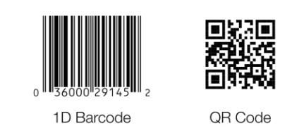 Ejemplo de códigos de barras y QR